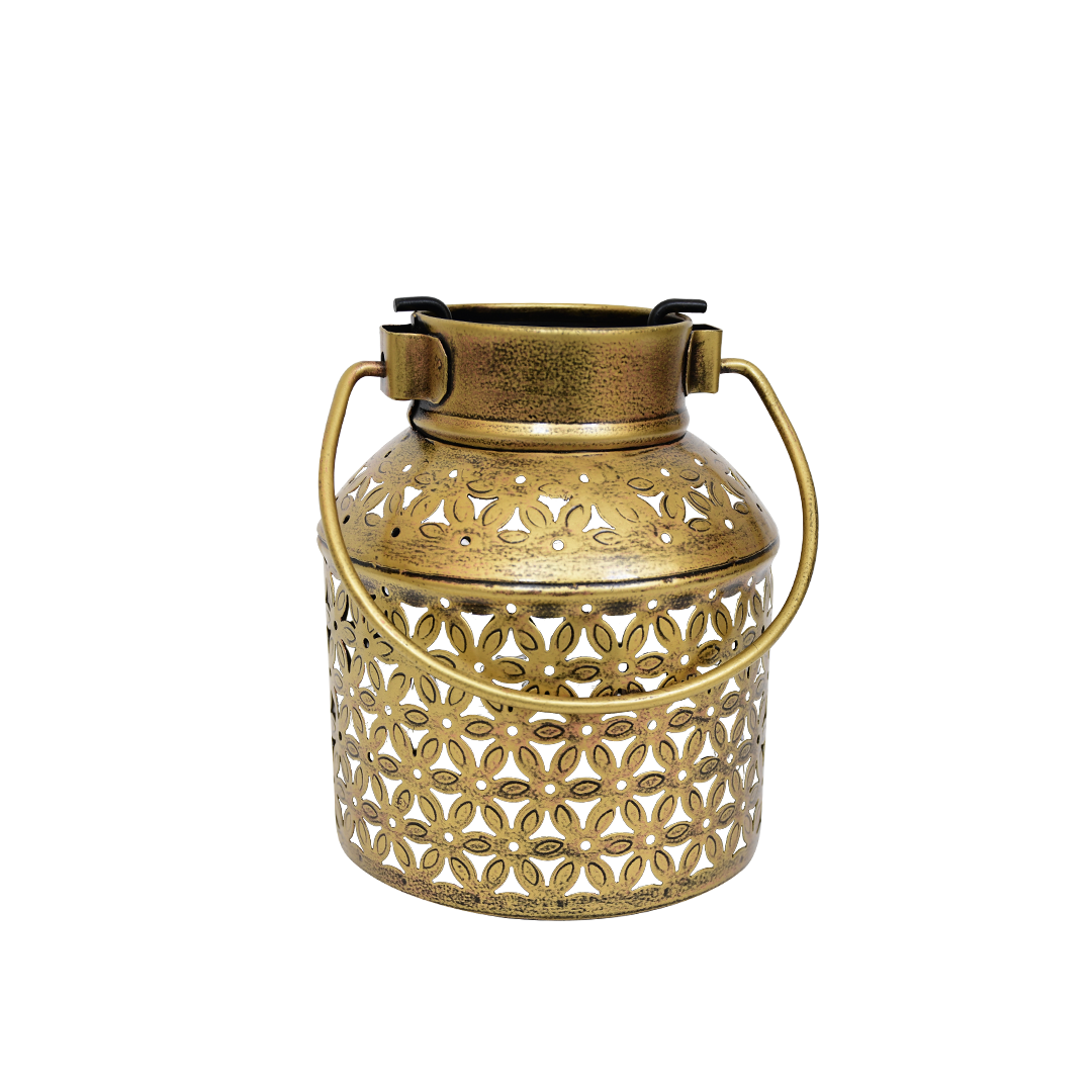 Wall-Mounted Lantern with Intricate Cutwork