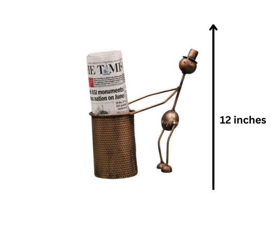 Quirky Metal Man Newspaper Holder