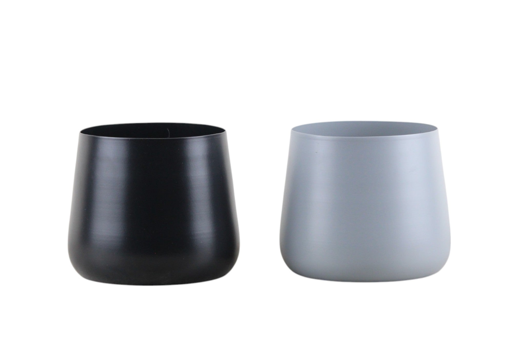 Elegant Taper Tabletop Pots - Black & Grey, Set of 2