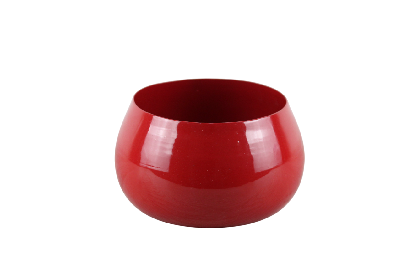 Stylish Glossy Red Plant Pot - 4" Height, 5" Diameter