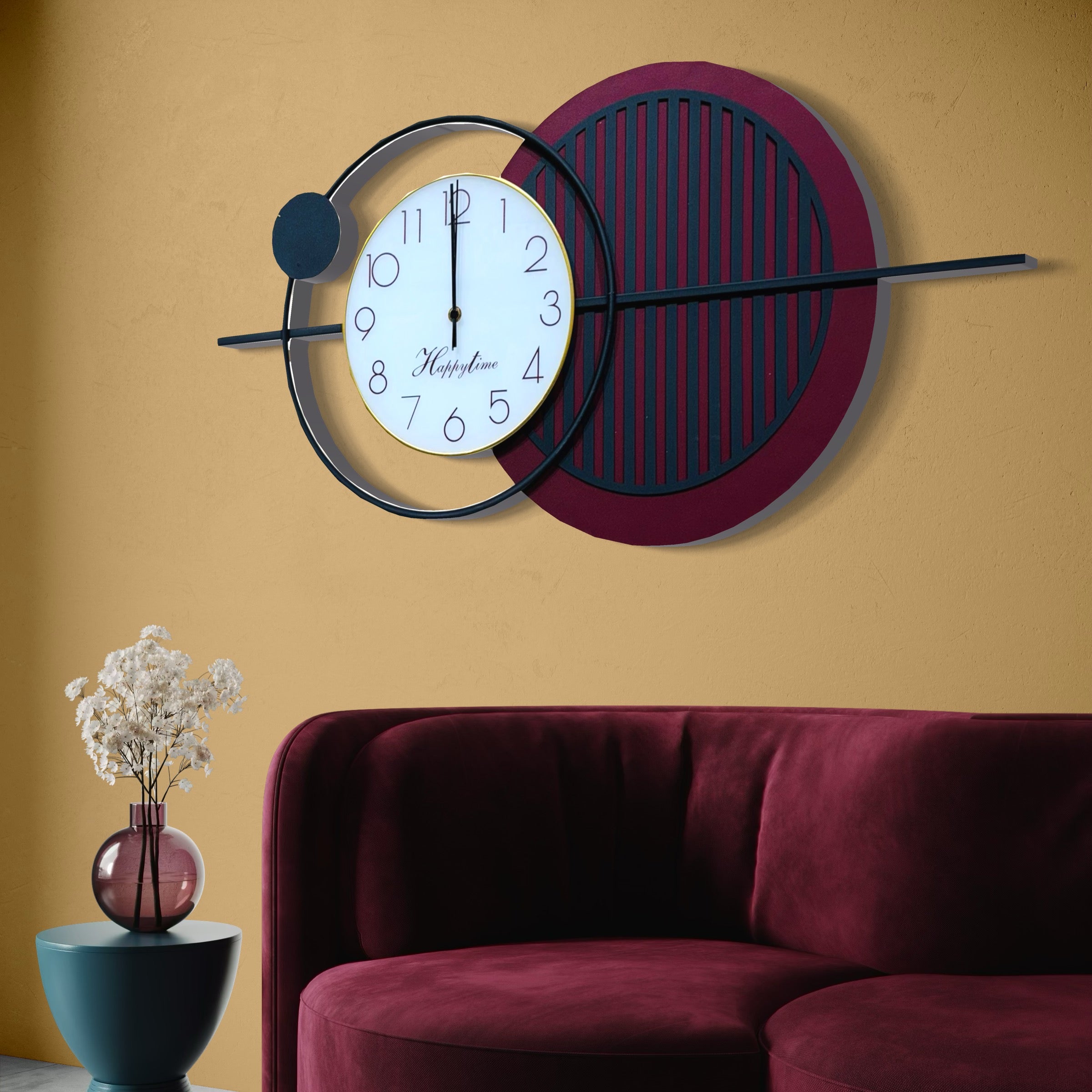 Dual-Tone Modern Abstract Wall Clock with Circular Design