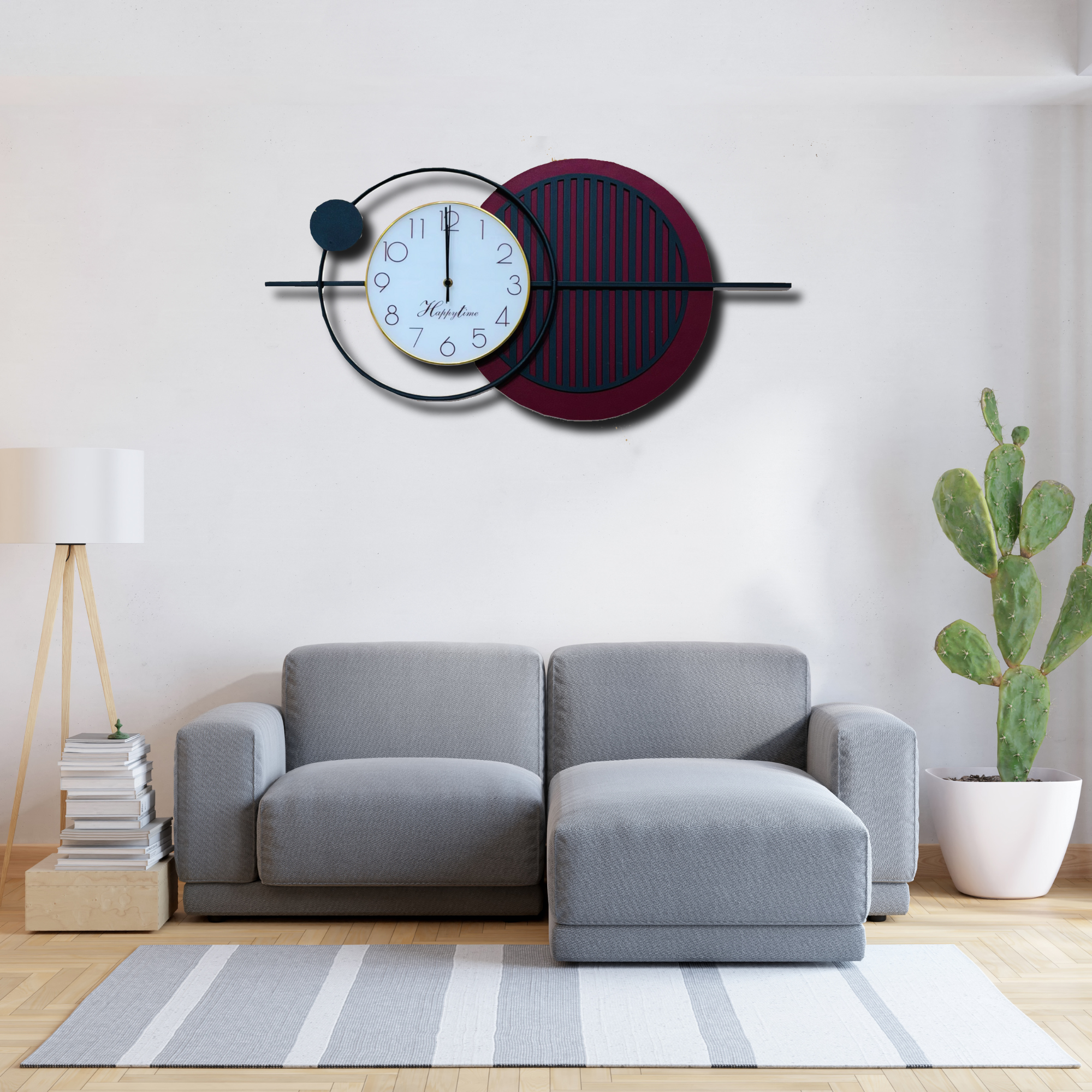 Dual-Tone Modern Abstract Wall Clock with Circular Design