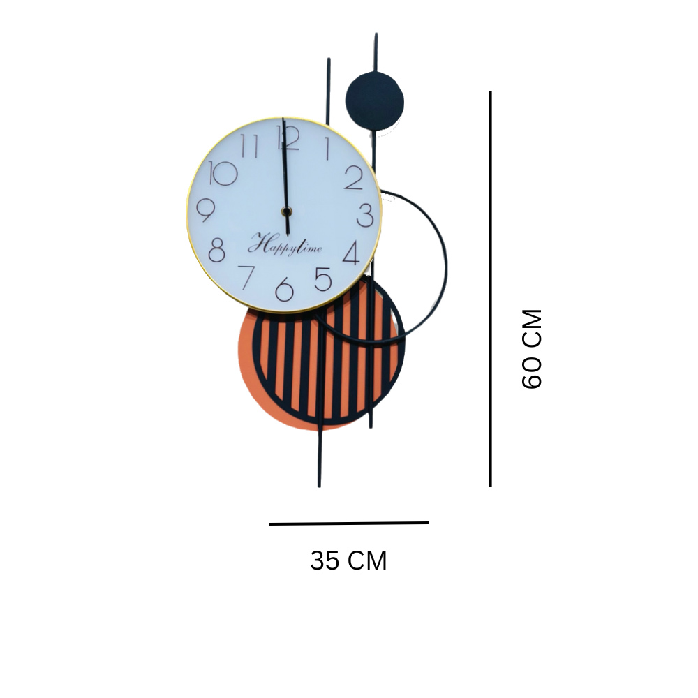 Colorful and Stylish Wall Clock with Geometric Artistic Patterns - 60CM X 35CM