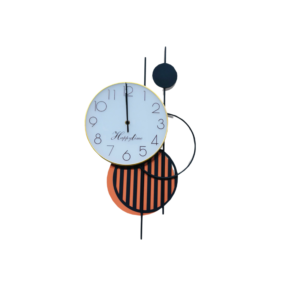 Colorful and Stylish Wall Clock with Geometric Artistic Patterns - 60CM X 35CM