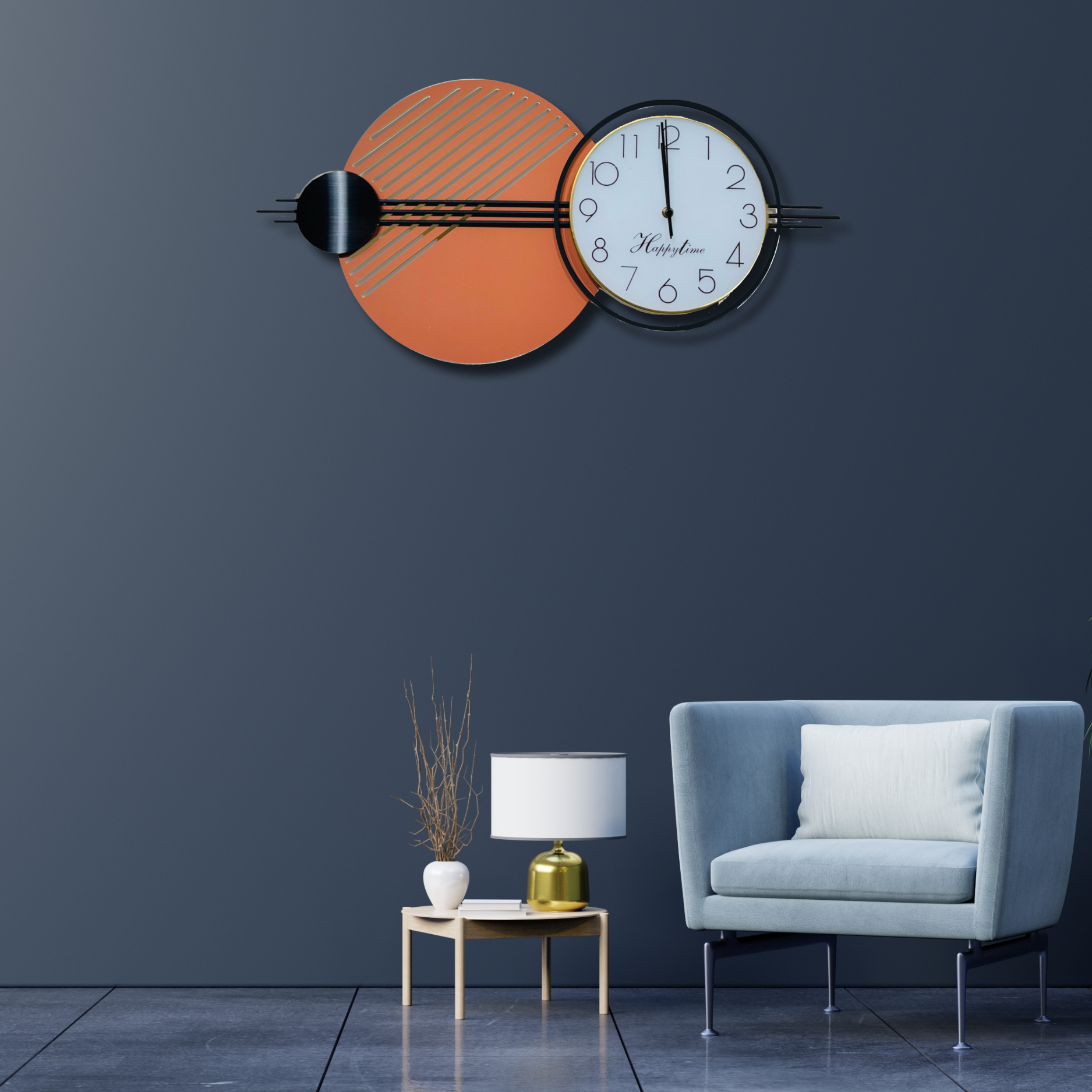 Contemporary Dual-Tone Wall Clock – Modern Decorative Clock for Home & Office