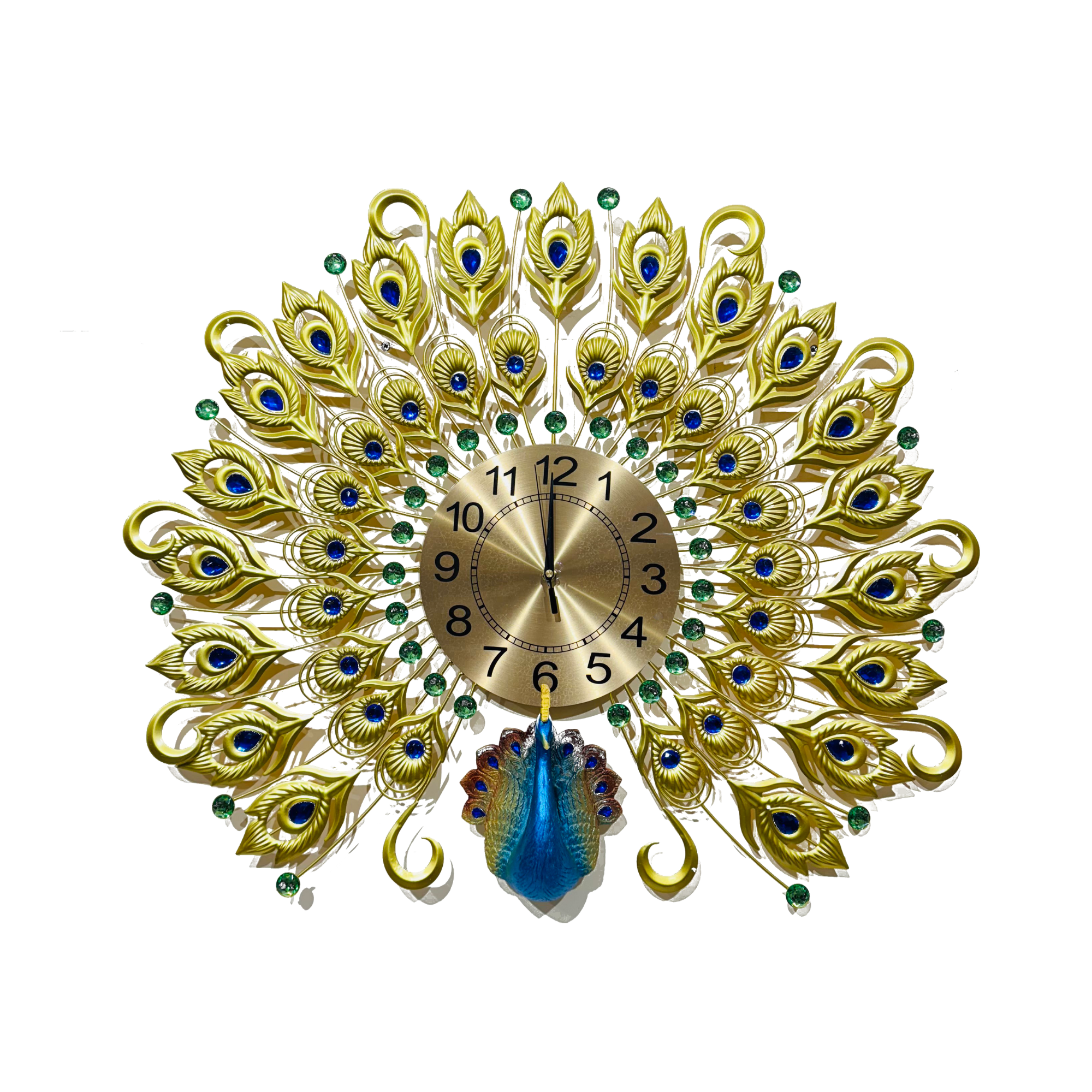 Exquisite Peacock Feather Wall Clock for Elegant Spaces