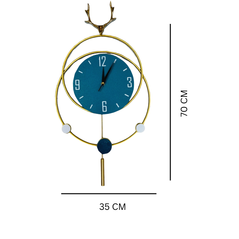 Antler-Themed Minimalist Wall Clock with Modern Design