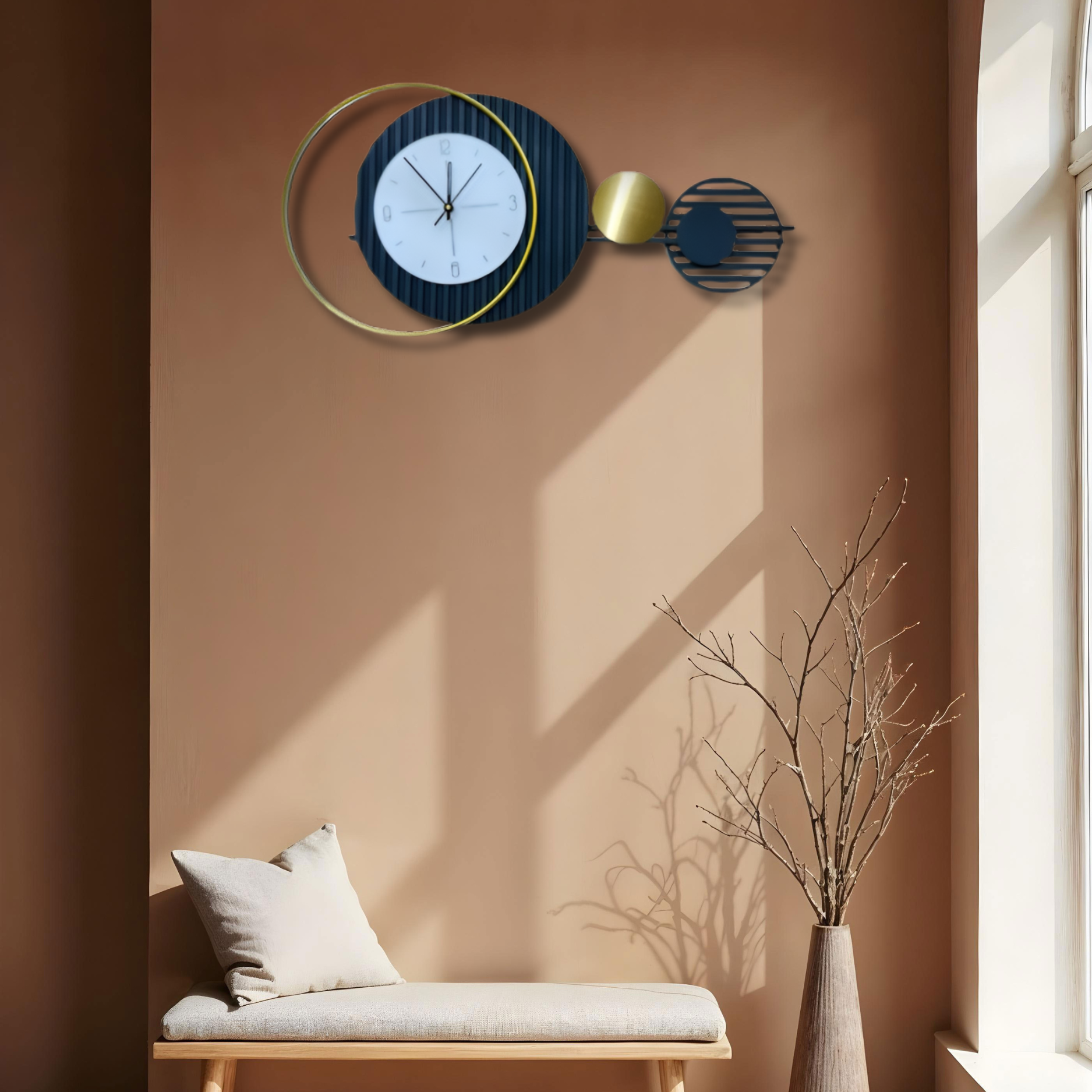 Modern Abstract Wall Clock with Artistic Geometric Design