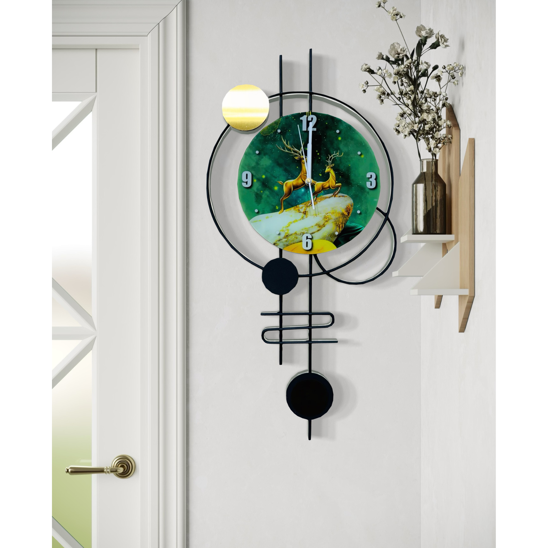 Stunning Deer-Themed Artistic Wall Clock Perfect for Modern Spaces