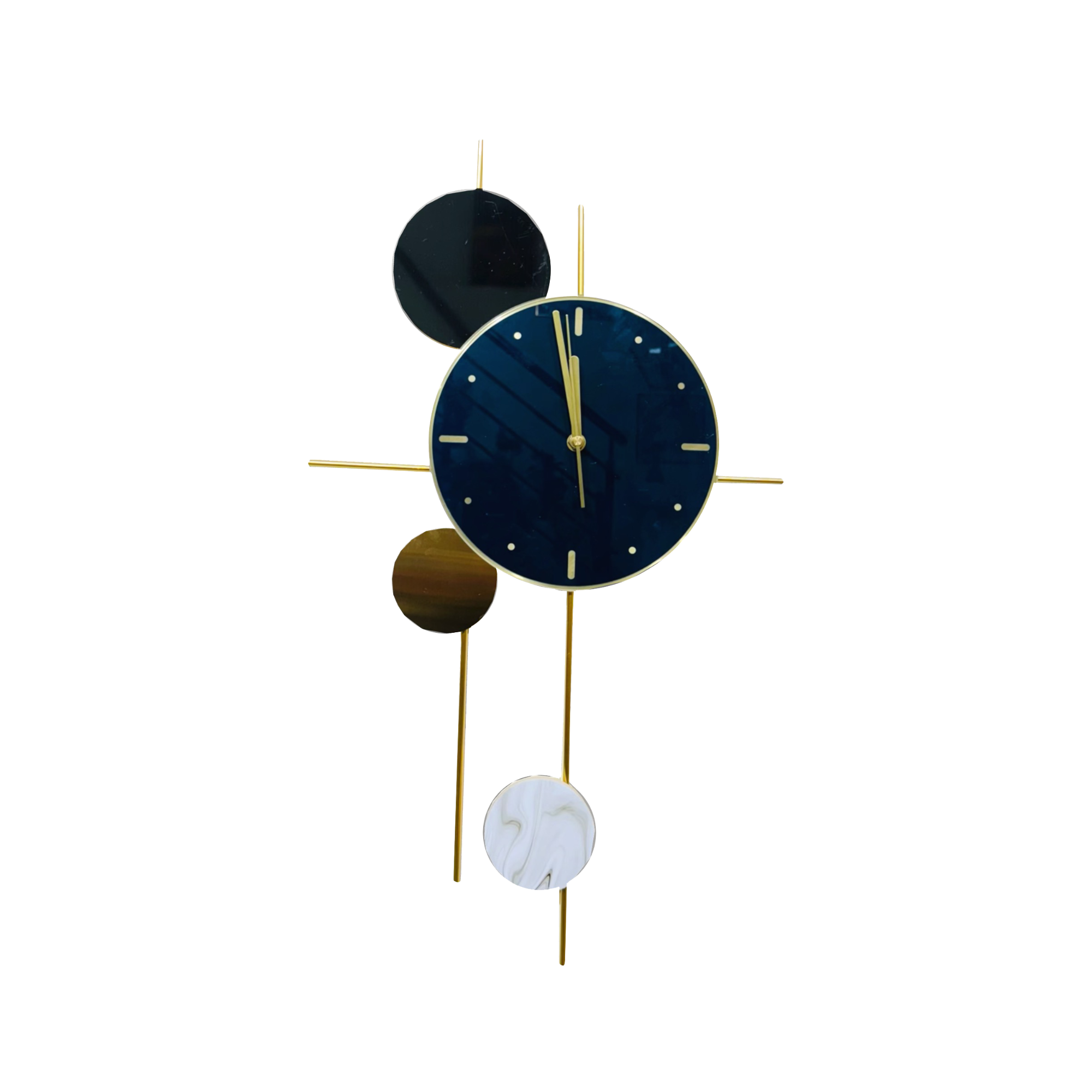 Compact Artistic Wall Clock with Geometric Design – 60CM x 35CM