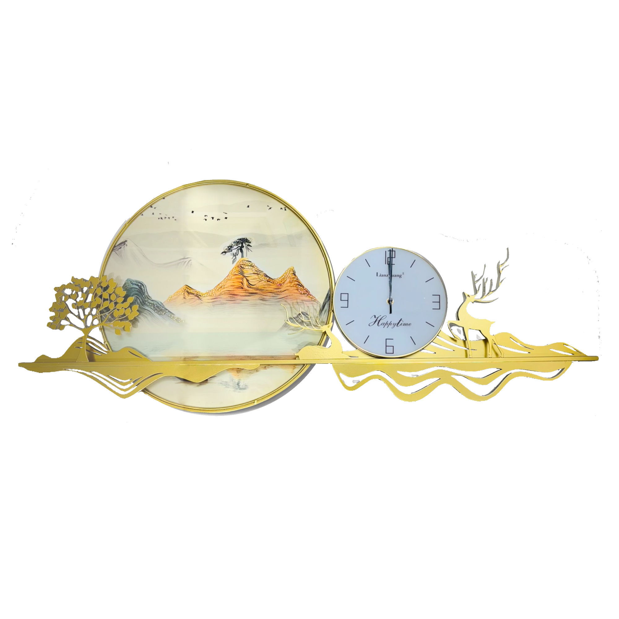 Majestic Landscape Wall Clock with Nature-Inspired Artwork (120x50cm)