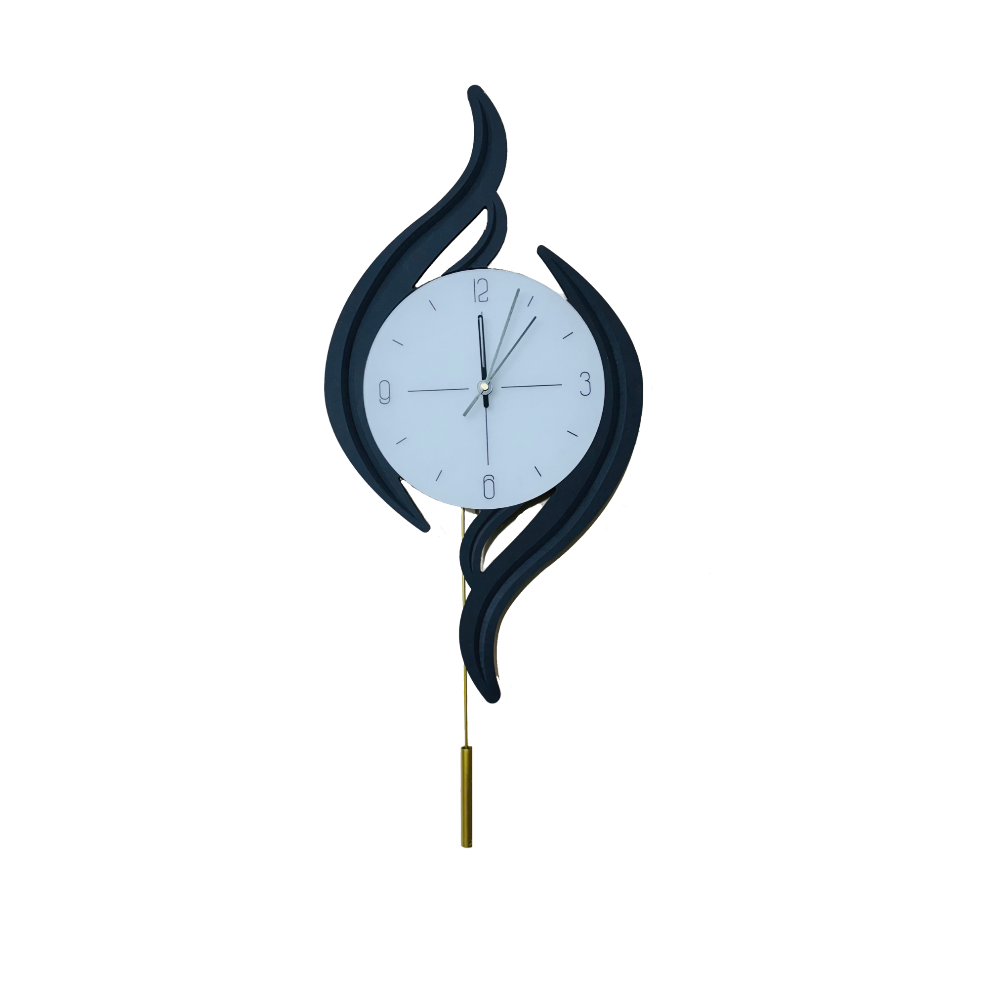 Flame-Inspired Elegant Wall Clock with Sleek Pendulum Design - 70CM x 32CM