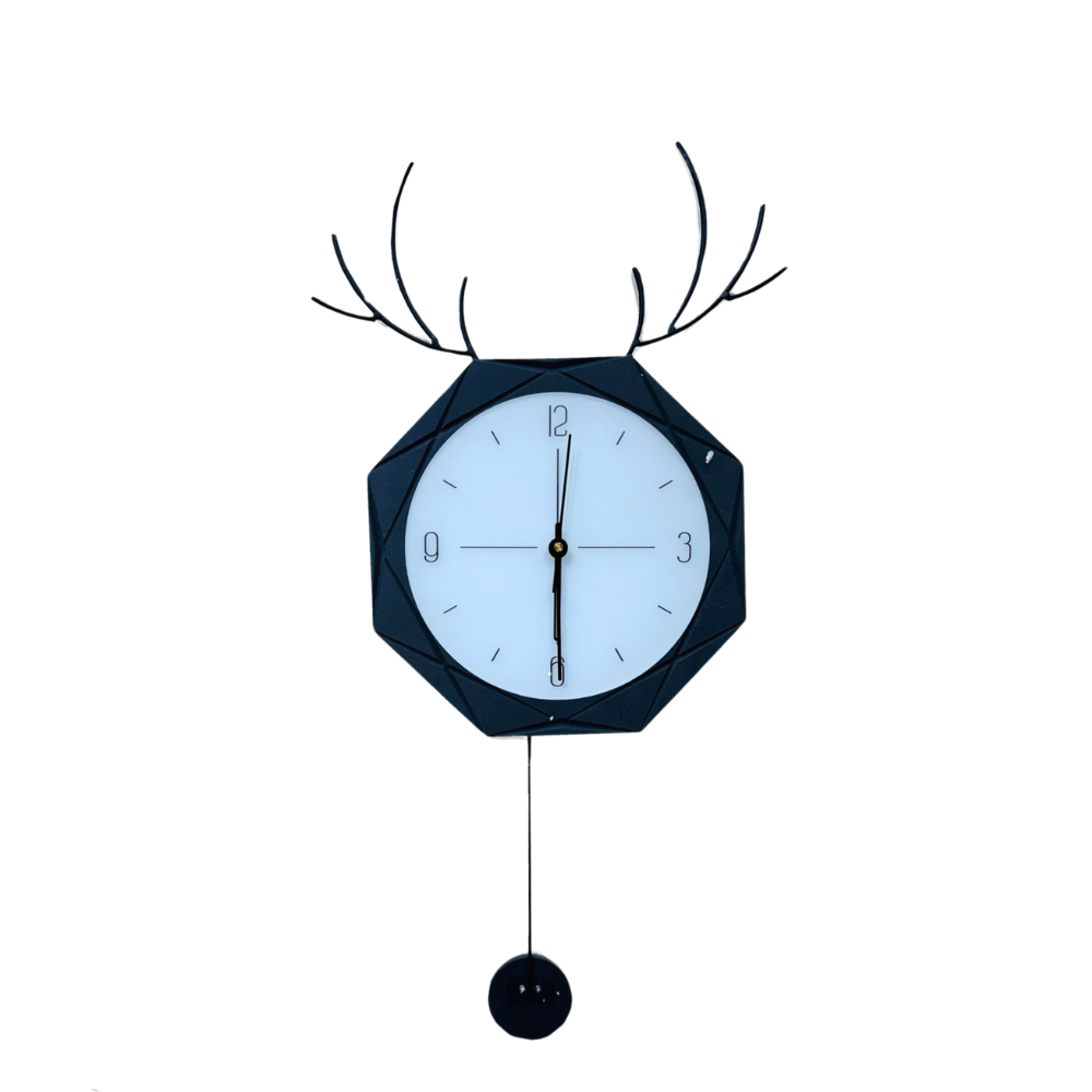 Bold Modern Antler-Inspired Wall Clock with Geometric Design (73x38cm)