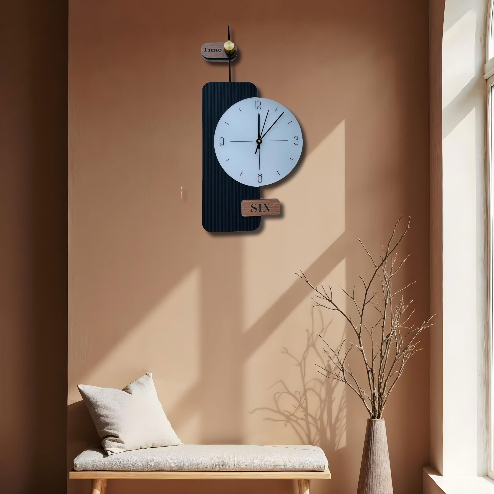 Minimalist Wall Clock with Modern Design – Stylish Black and White Timepiece for Home