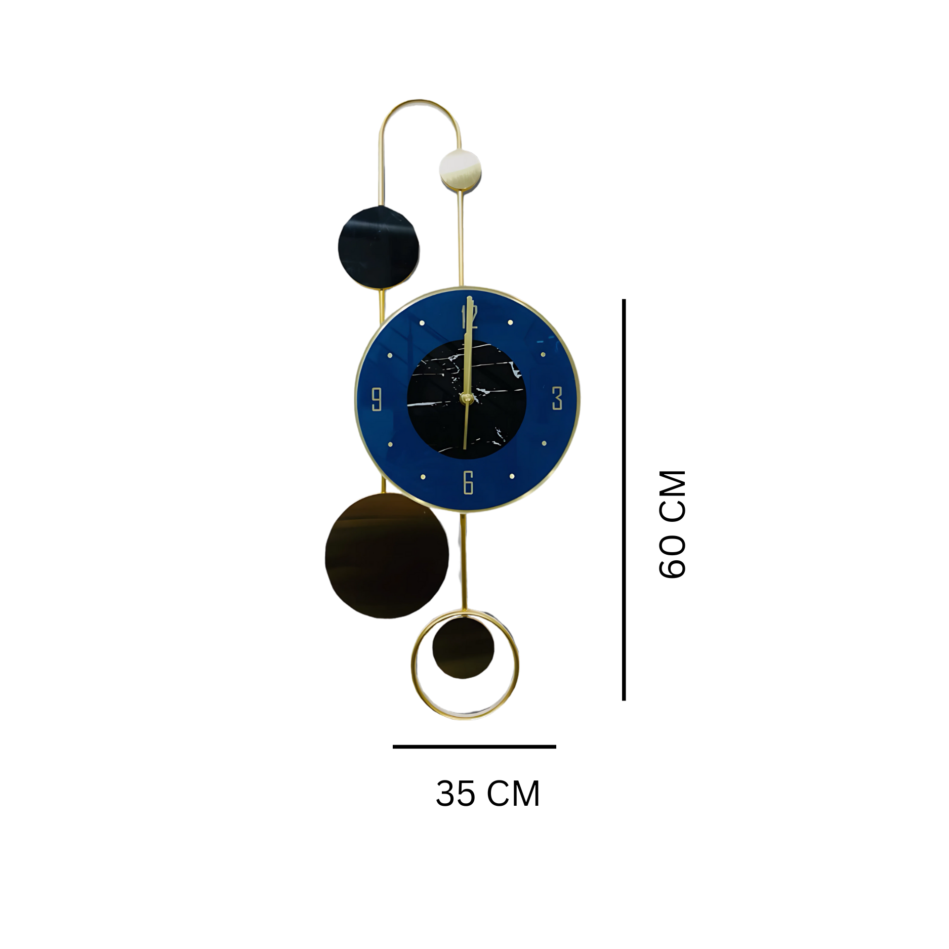 Functional Artistic Wall Clock with Unique Abstract Design – 60CM x 35CM