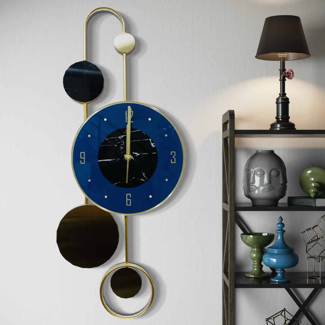 Functional Artistic Wall Clock with Unique Abstract Design – 60CM x 35CM