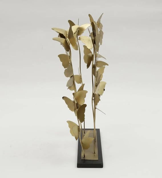 Elegant Metal Golden Butterfly Sculpture