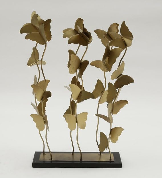 Elegant Metal Golden Butterfly Sculpture