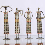 Tribal Art Metal Tea Light Candle Holders (Set of 4)