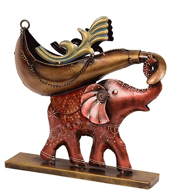 Majestic Elephant with Regal Canoe Bottle Holder