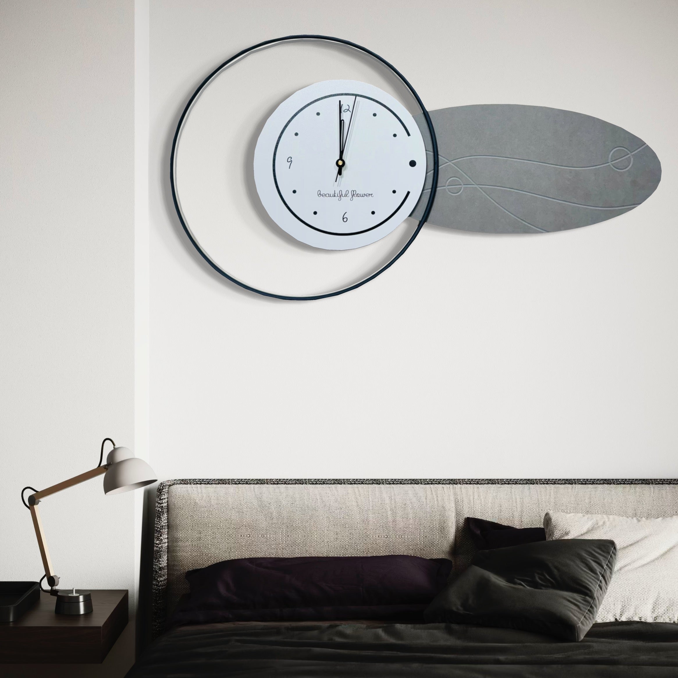 Fascinated Elegance Minimalist Abstract Wall Clock for Modern Homes - 82CM x 43CM