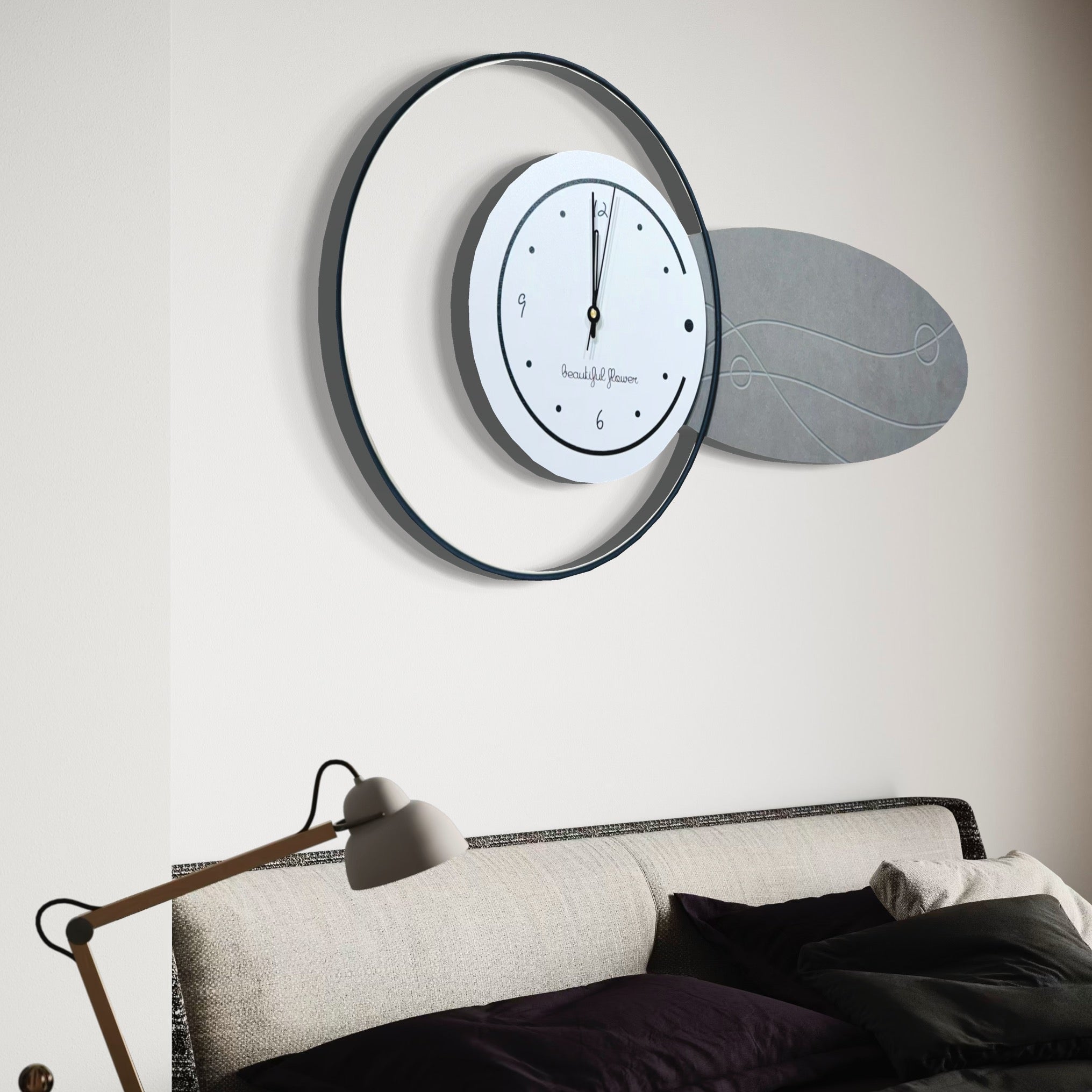 Fascinated Elegance Minimalist Abstract Wall Clock for Modern Homes - 82CM x 43CM