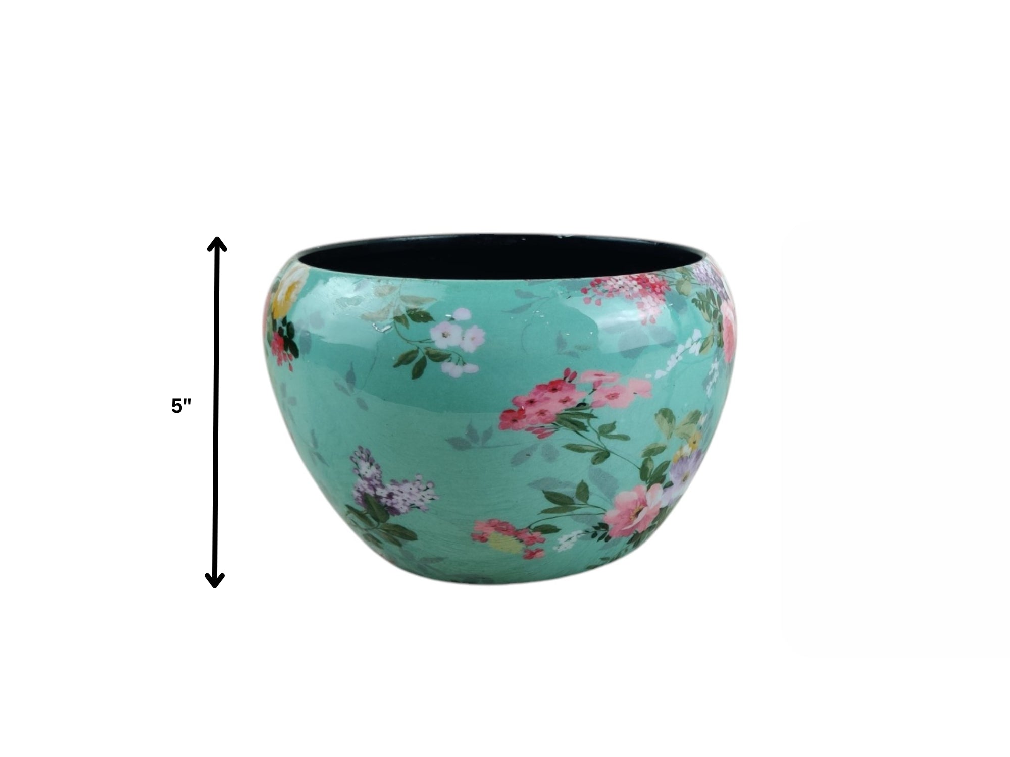 Charming 5" Orchid Pot - Green Print Design with Stand