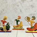 Metal Tribal Musician Figurines (Set of 3)