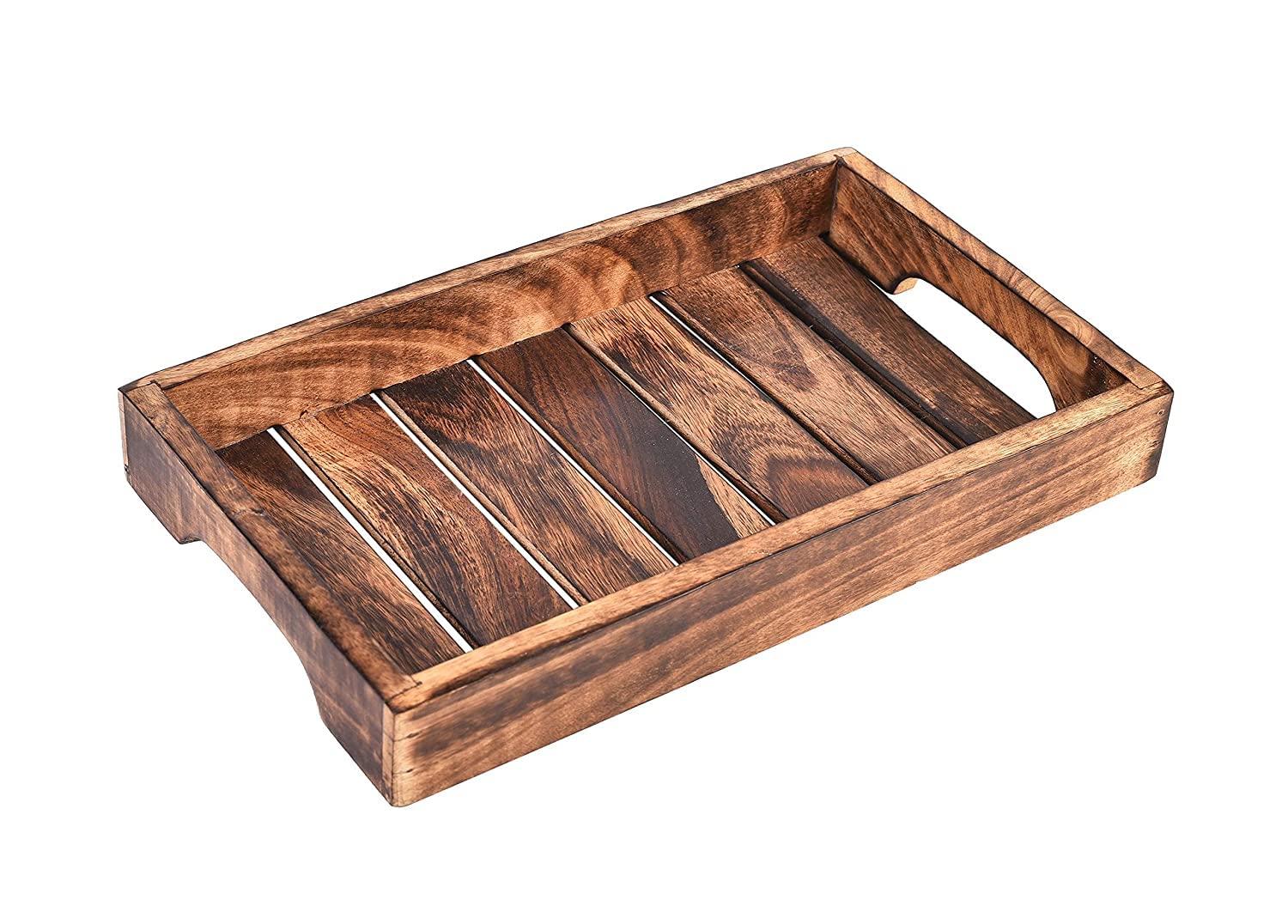 Rustic Wooden Slatted Serving Tray