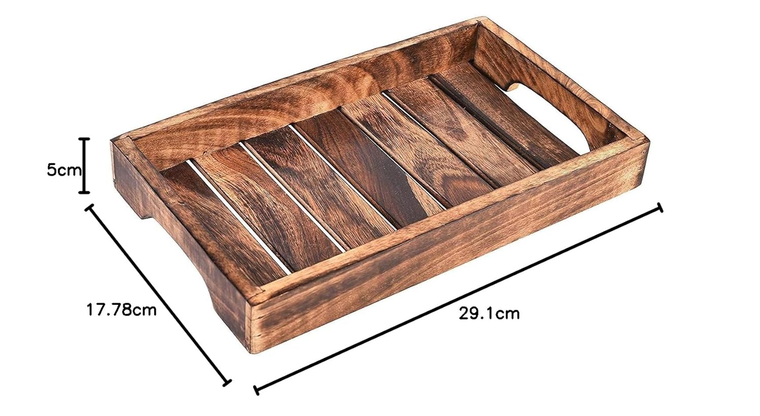 Rustic Wooden Slatted Serving Tray