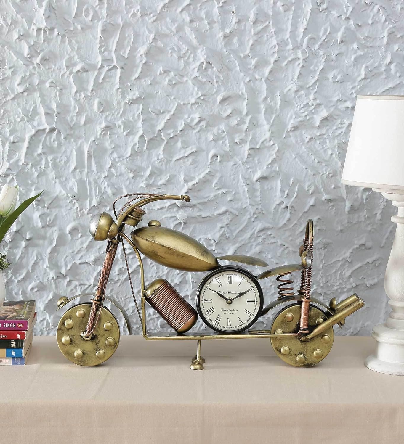 Antique Metal Biker Table Clock