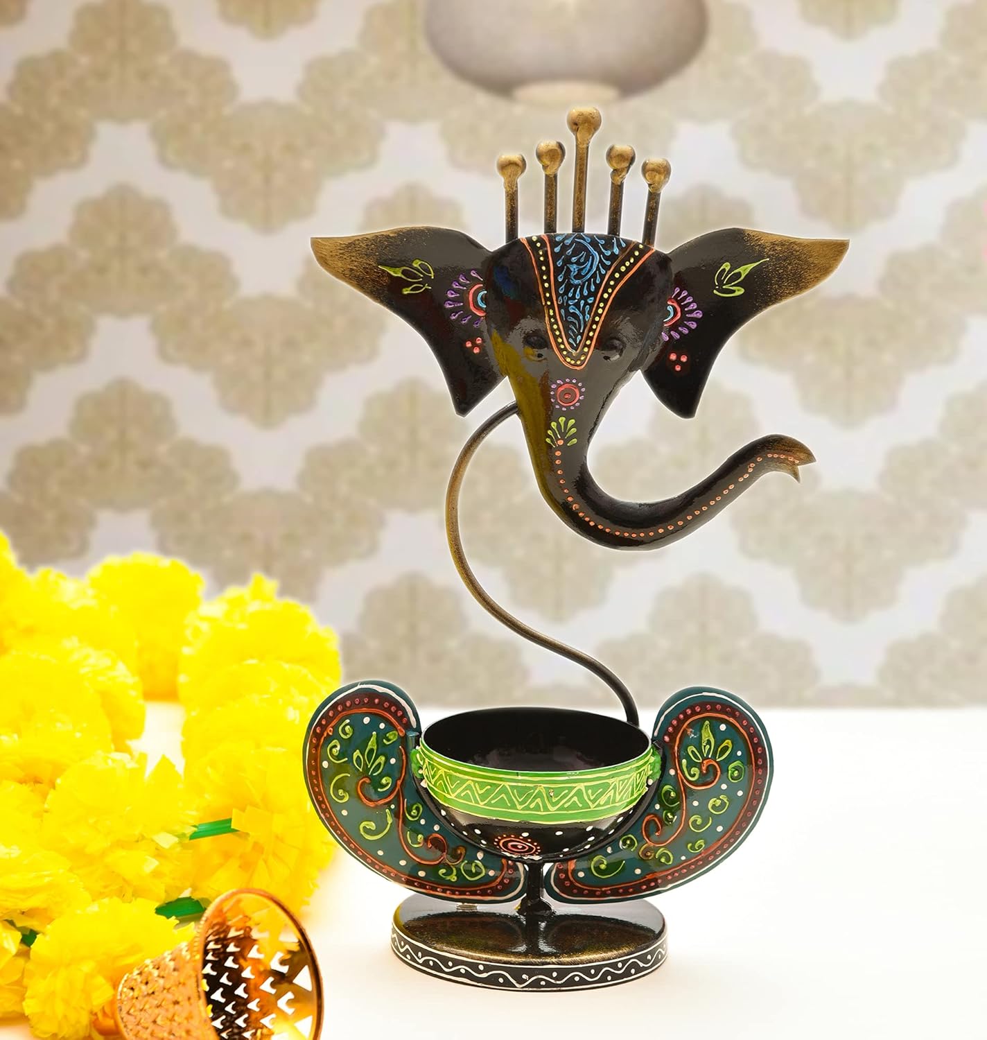 Ganesha-Inspired Decorative Bowl Holder