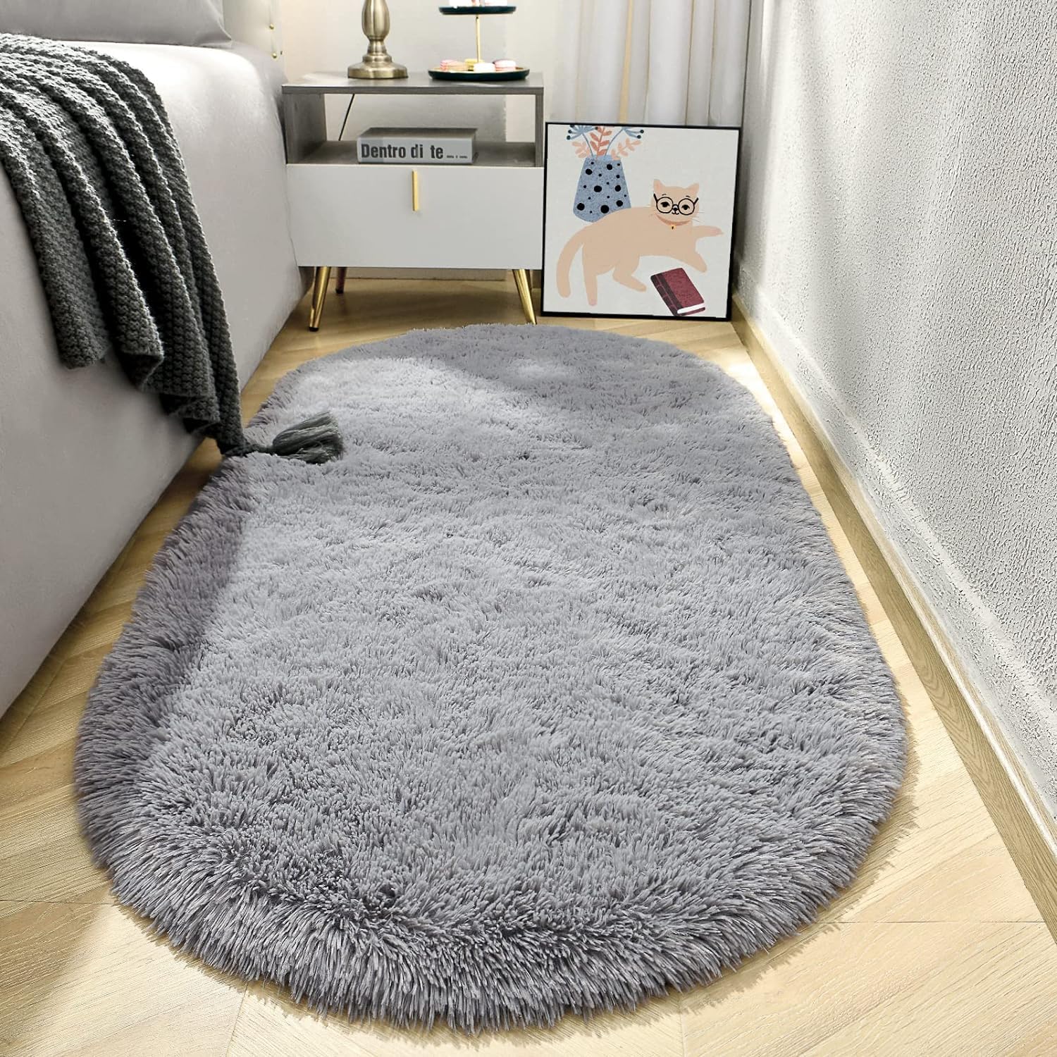 Fluffy Grey Rug