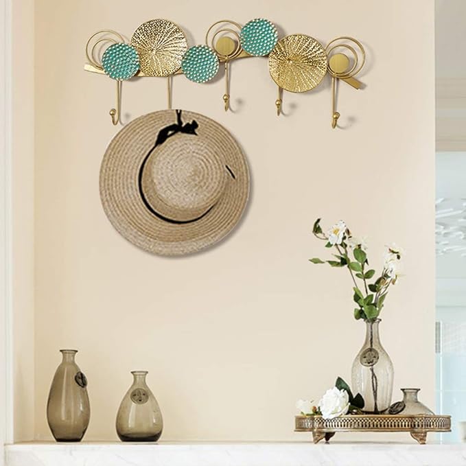 Modern Circular and Floral Wall Hook Rack