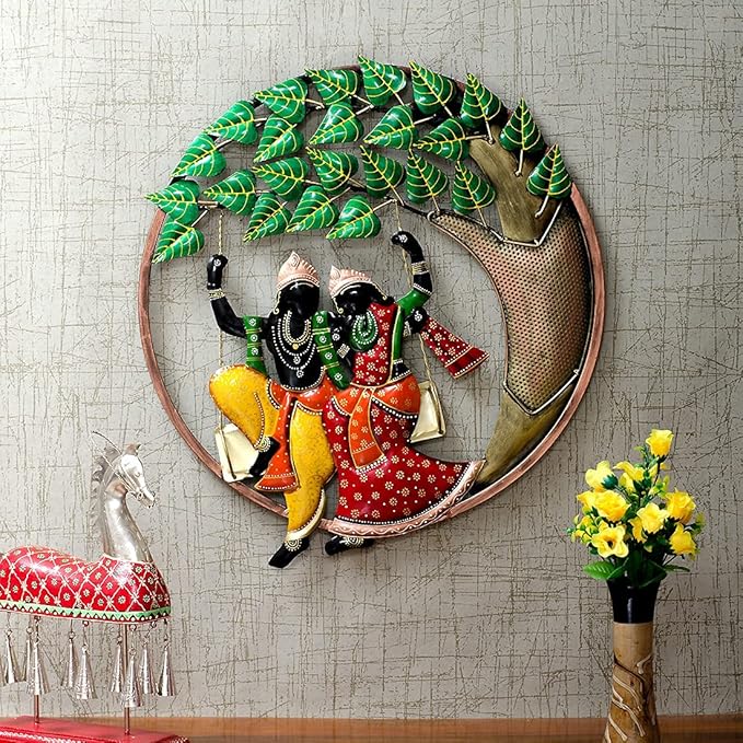 Radha Krishna Swing Wall Art with Backlight