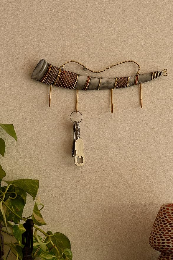 Rustic Horn Wall Hook Rack