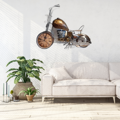 Vintage Motorcycle Wall Clock Art