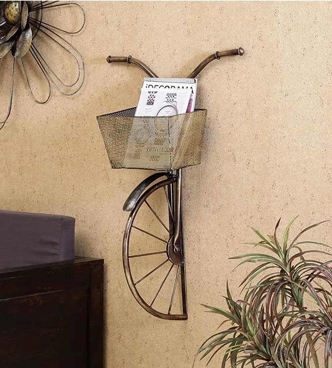 Vintage Bicycle Wall Mounted Basket Organizer