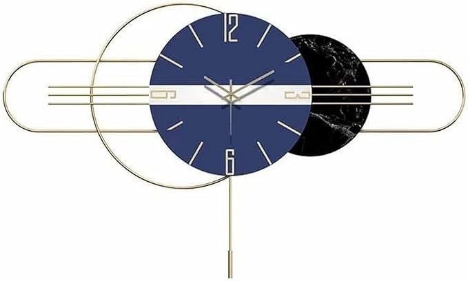 Metal Muse - Large Blue Wall Clock with Artistic Inspiration