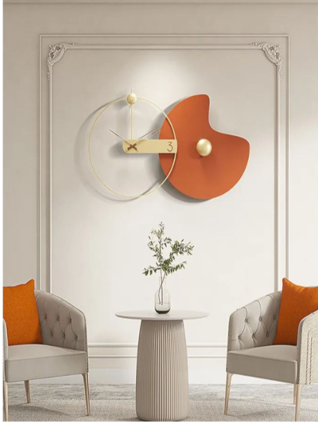 Celestial Statement - Large Round Wall Clock with Artistic Flair