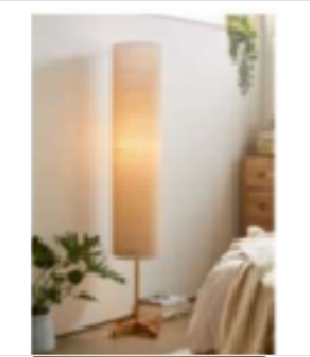 Chic Cylinder Shape Floor Lamp with Wooden Base, Warm Atmosphere