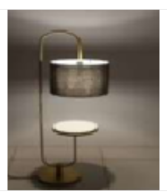 Contemporary Iron Floor Lamp with Shelf and Powder Coated Finish
