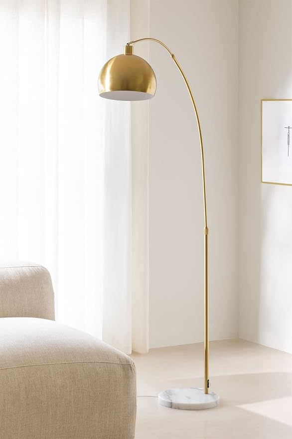 Elegant Melody Shellacs Metal Floor Lamp - Luxe Gold Brass Finish