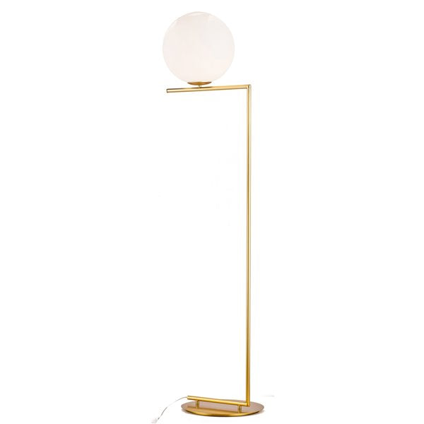 Gilded Globe Iron Floor Lamp - Contemporary Brass Elegance