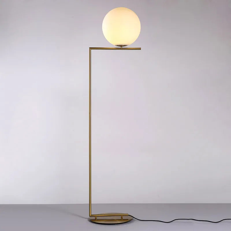 Gilded Globe Iron Floor Lamp - Contemporary Brass Elegance