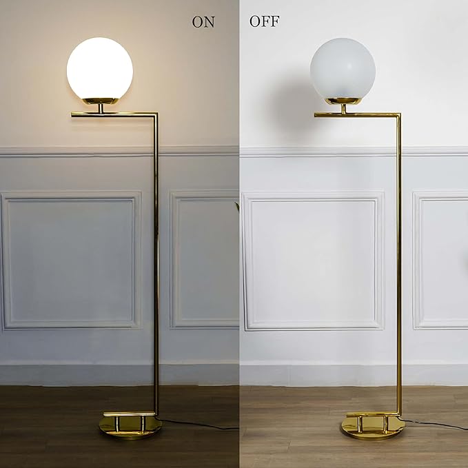 Gilded Globe Iron Floor Lamp - Contemporary Brass Elegance