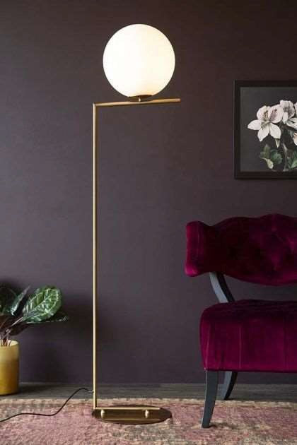 Gilded Globe Iron Floor Lamp - Contemporary Brass Elegance