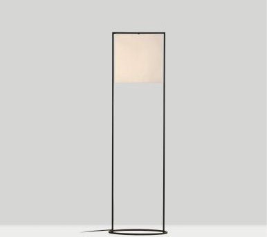 Affordable Iron Floor Lamp with Fabric Shade, Matte Black Finish