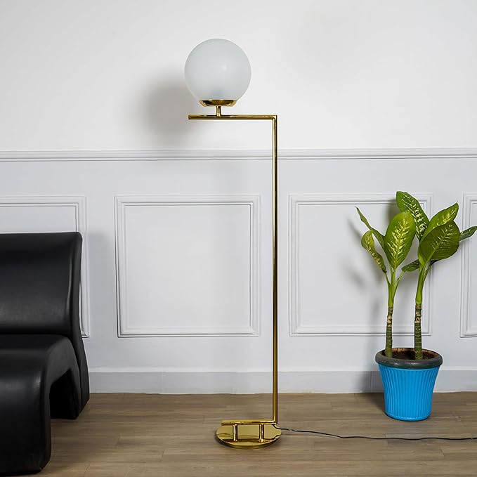 Gilded Globe Iron Floor Lamp - Contemporary Brass Elegance