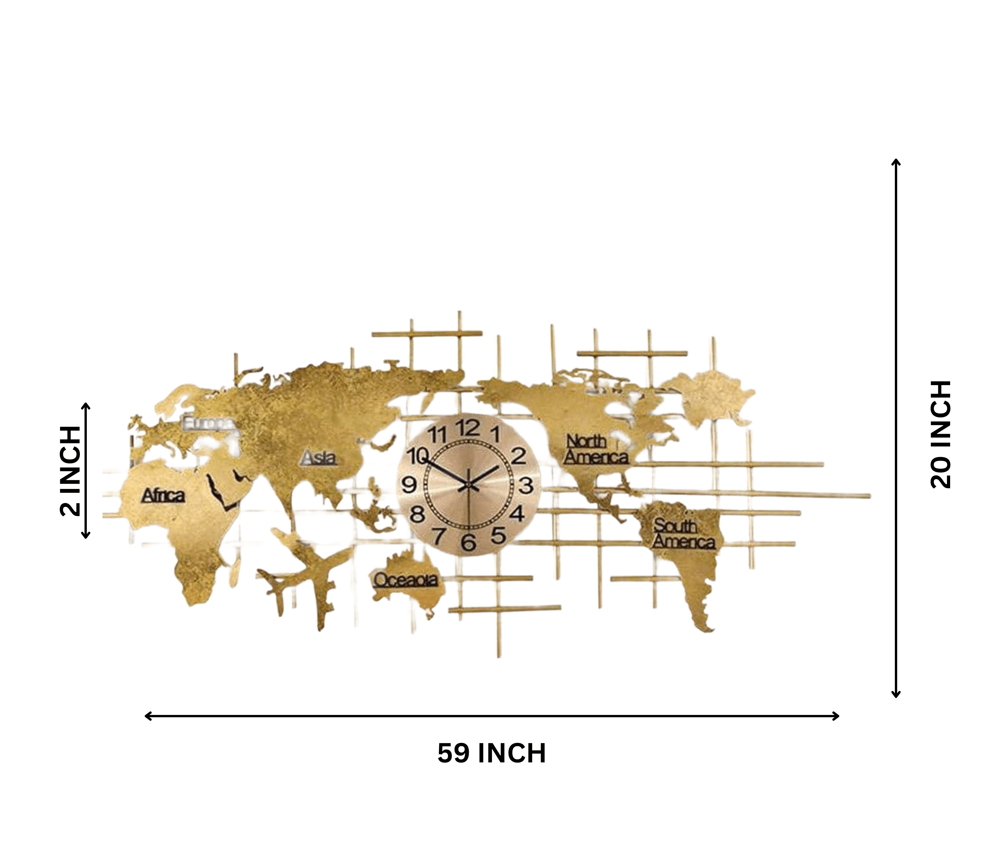 3D World Map Clock - Unique Wall Art